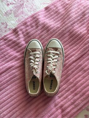 Converse Low Top Sneakers - Pink Floral Print with White Accents